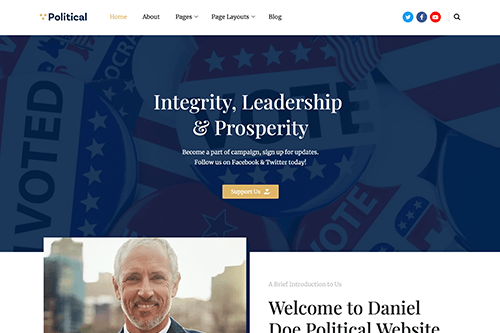 Hosting for Political Campaign | Web Design Template