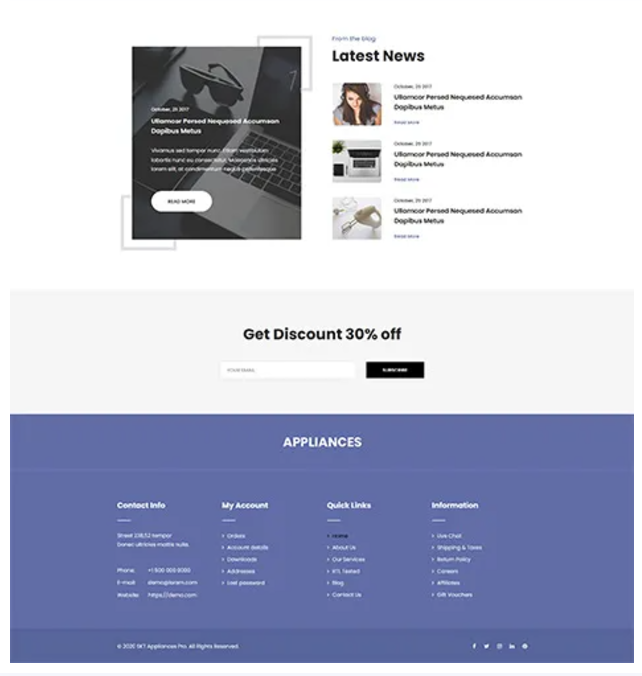 Appliances Pro Theme Features