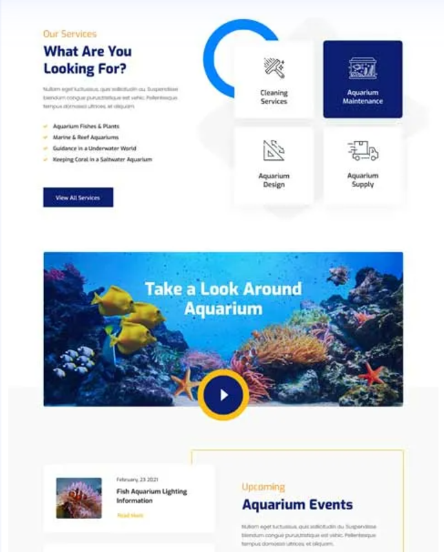 Aquarium Theme Responsive Design