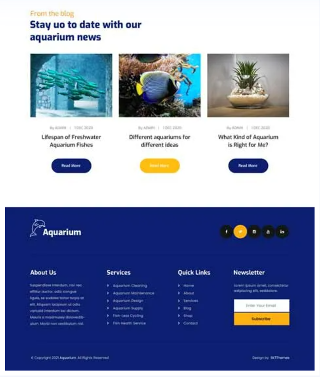 Aquarium Theme SEO Features