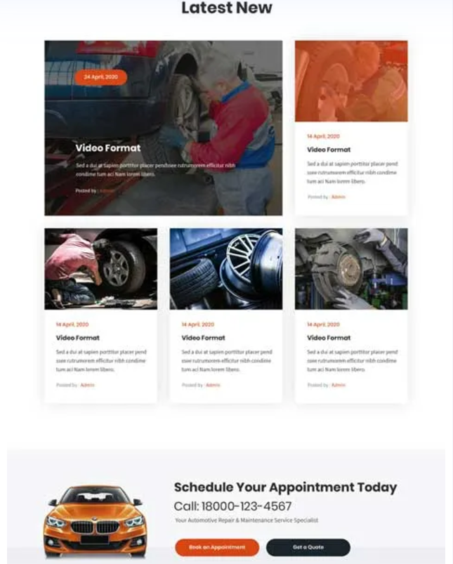 AutocarPro Theme Booking Features