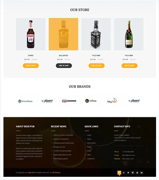 Beer Theme Features