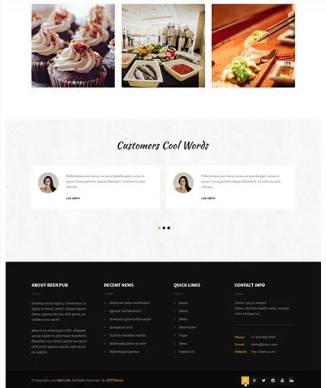 Bistro Theme Features