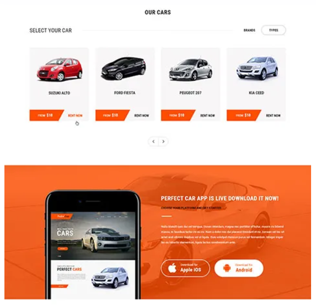 CarRentalPro Theme Design