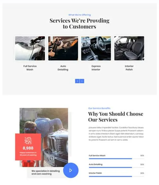 CarWashPro Theme Design