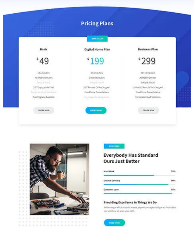 Computer Repair Theme Responsive Design