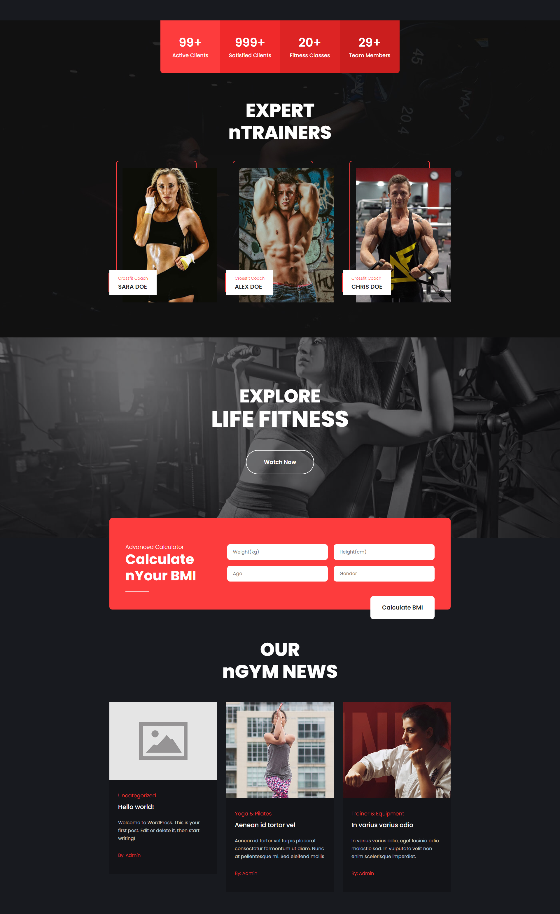 Fitness Theme Design für Fitnessstudios