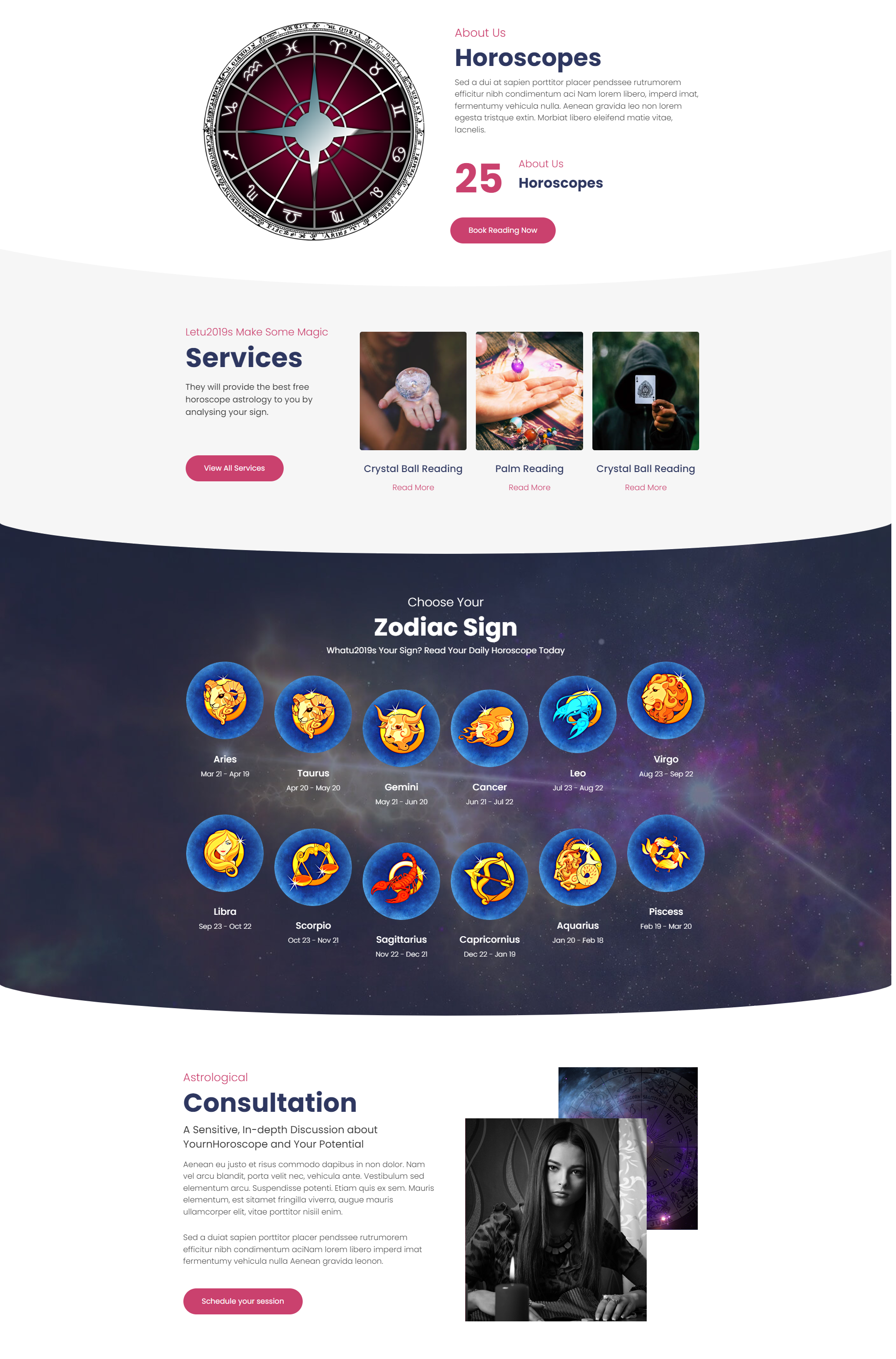 Horoscope Theme Design