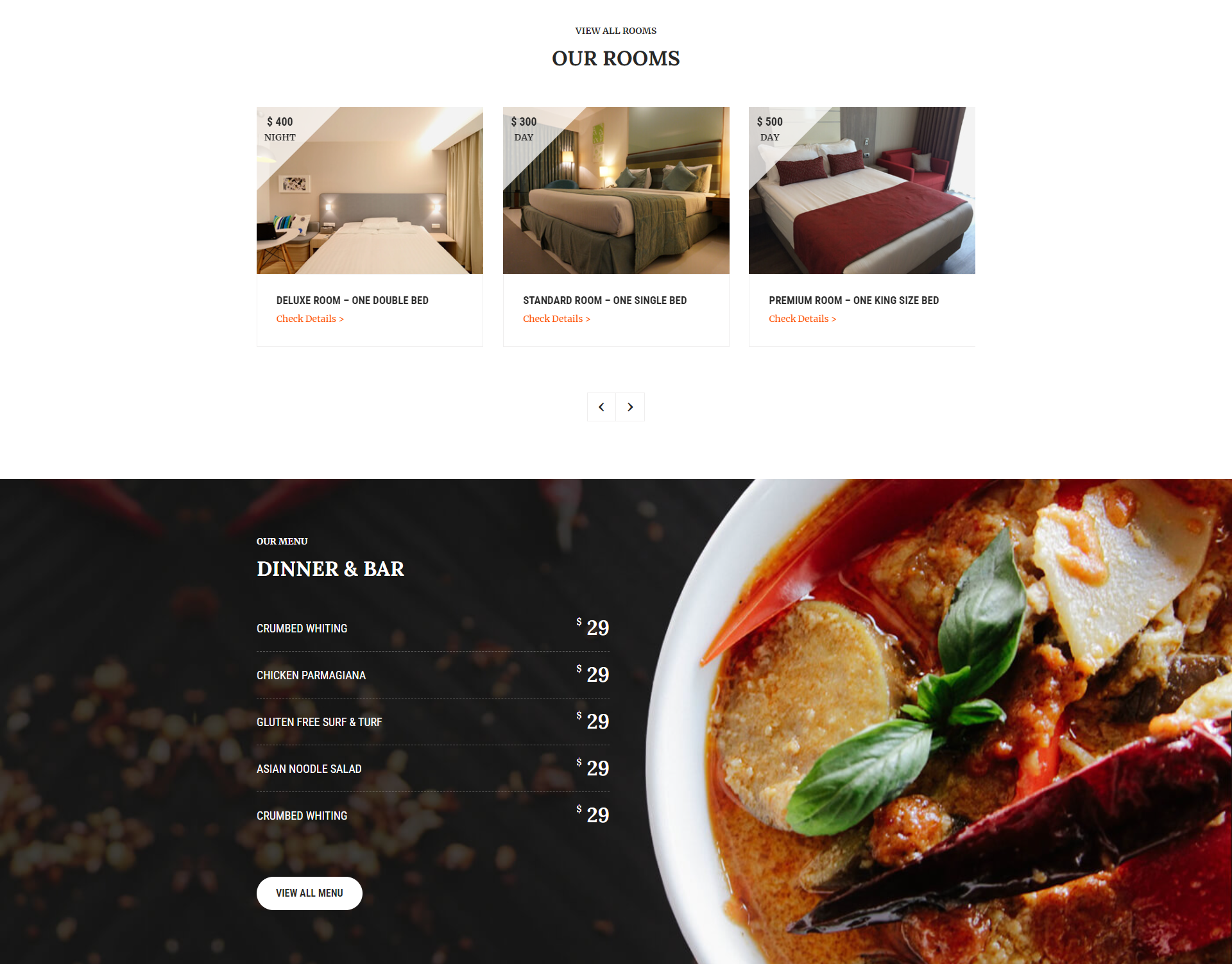 Hotel Booking Theme Design