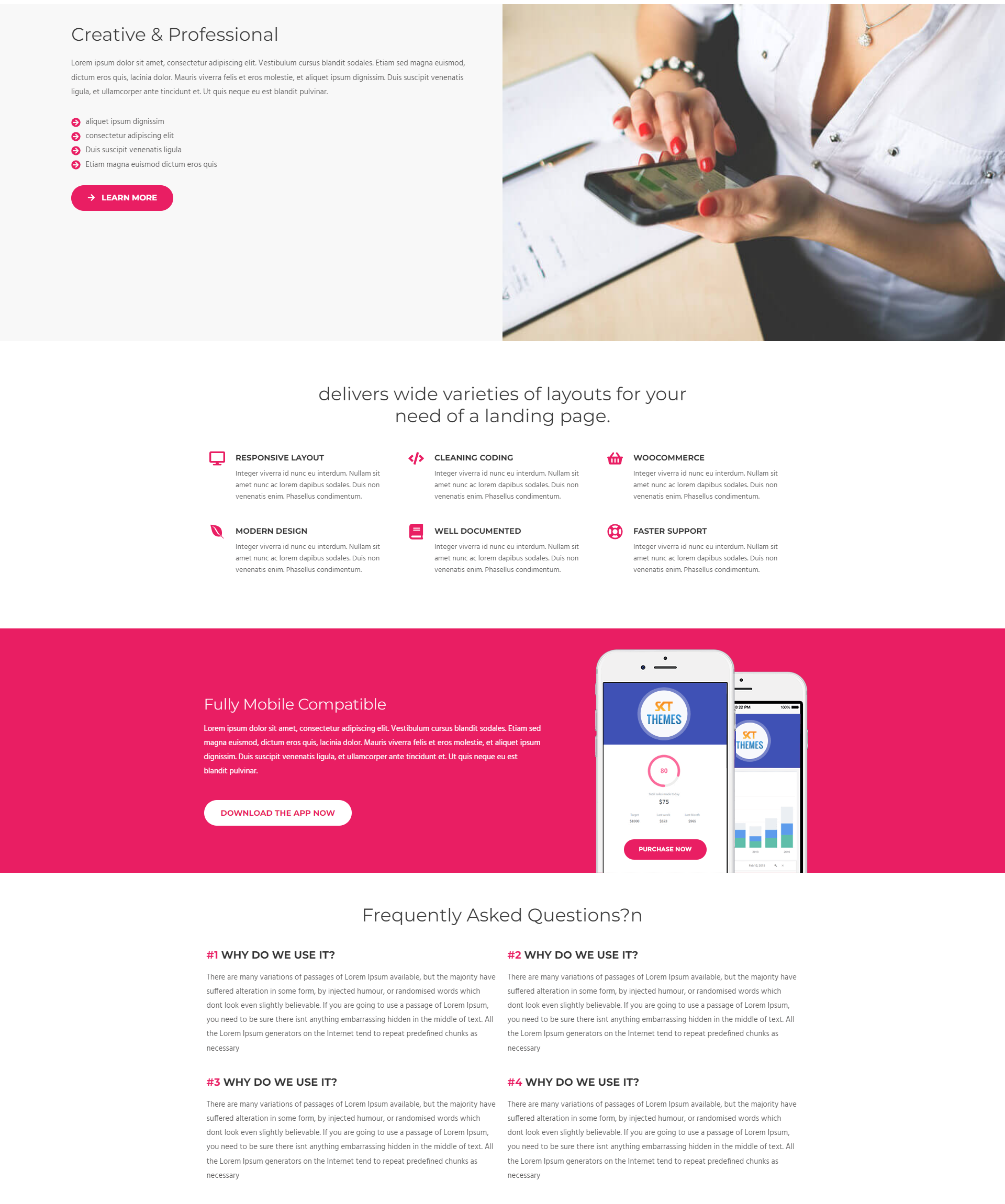 Landing Page Theme Design