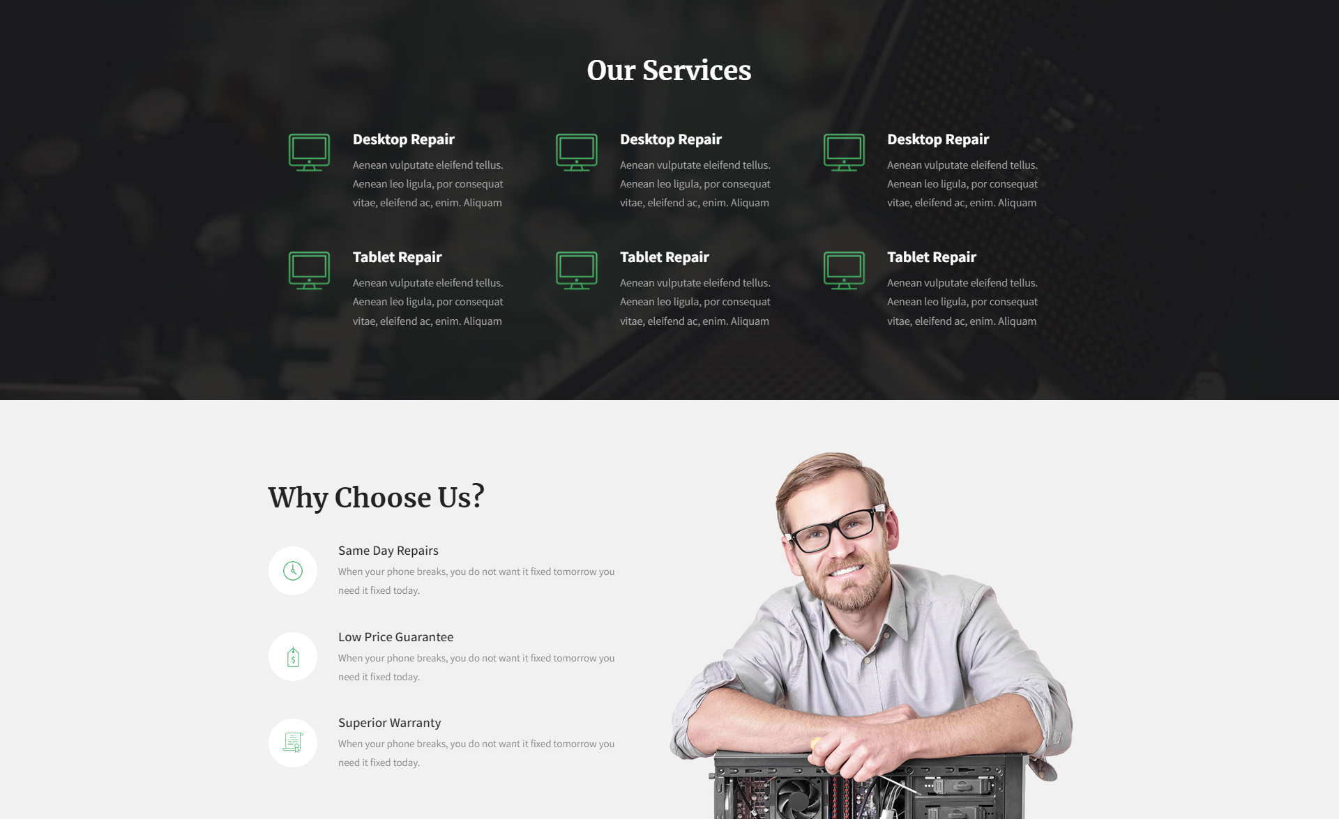 Laptop Repair Pro Theme Design