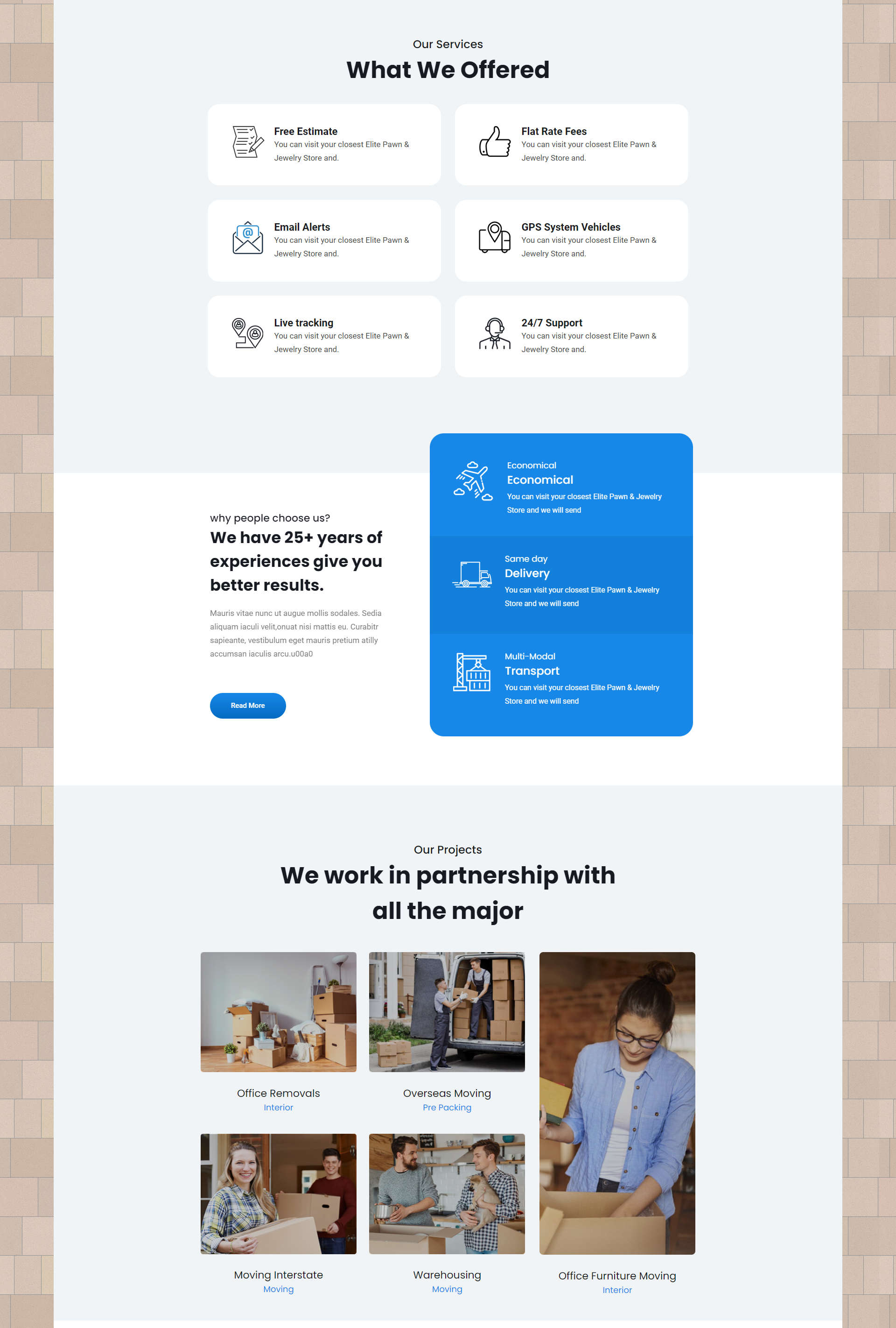 Movers Packers Pro Theme Design