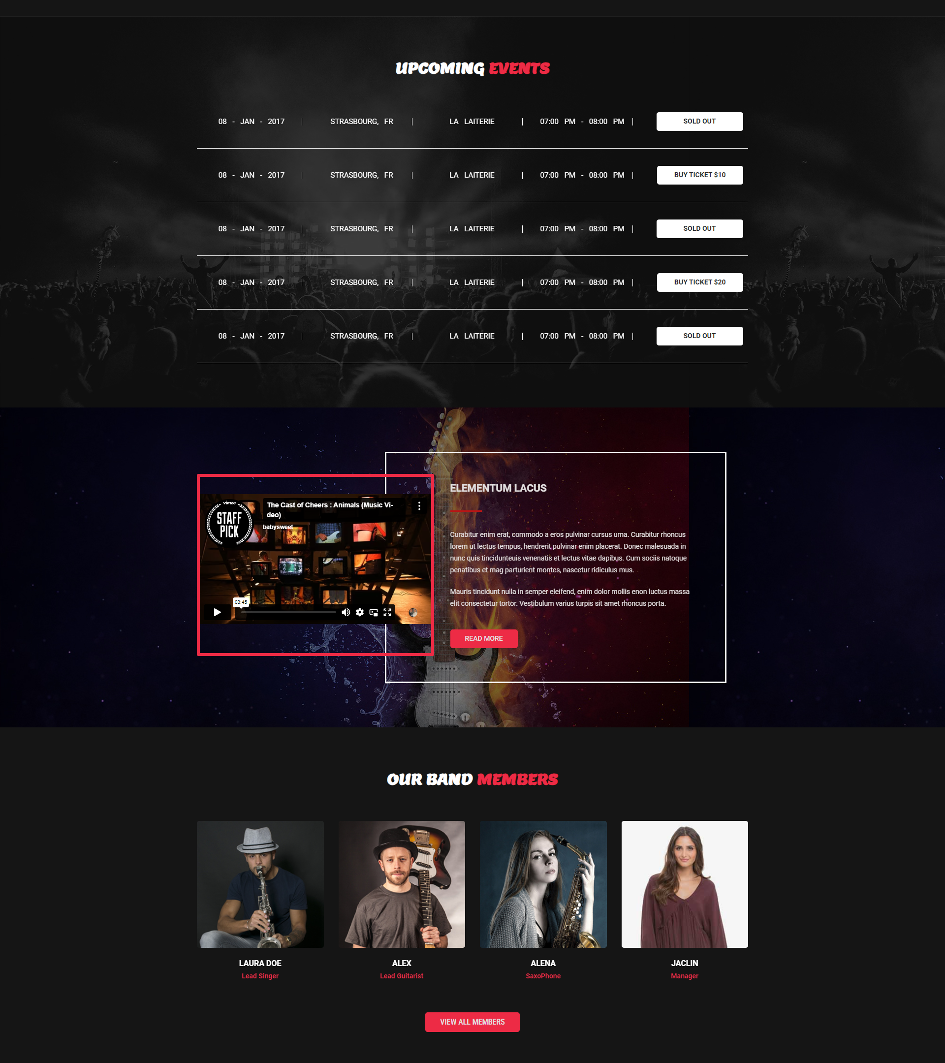 Music Band Theme Design