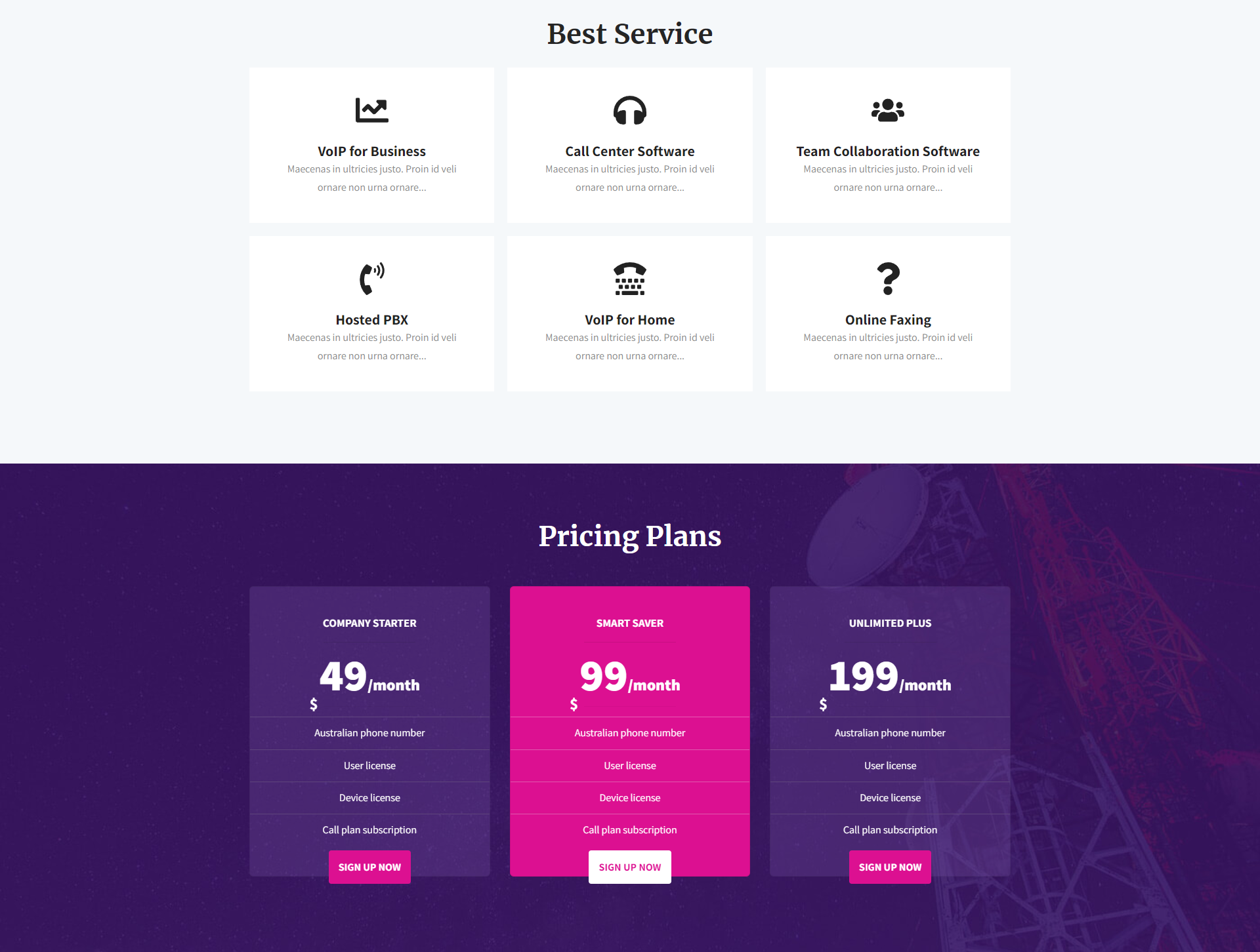 Telecom Theme Design